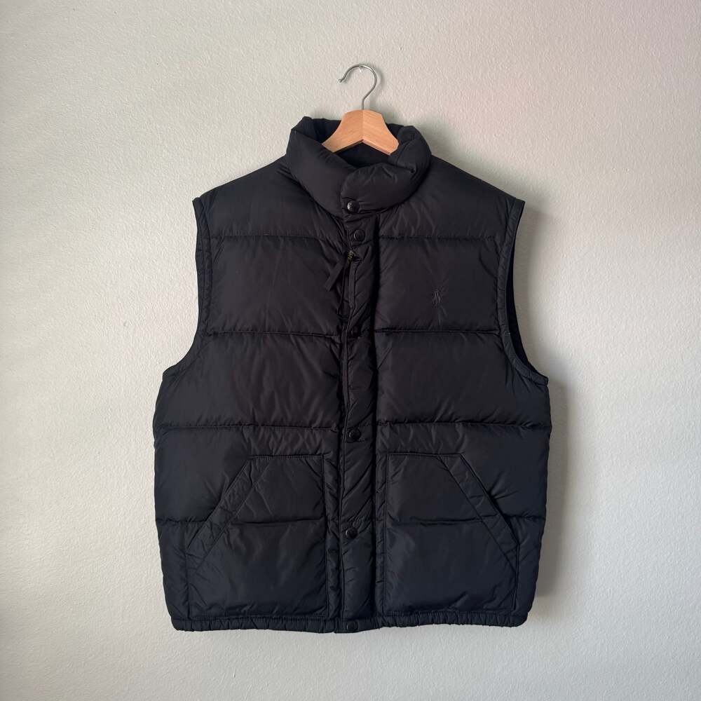 Vintage Polo Ralph Lauren Black Down Puffer Vest Men’s Large 80s 90s